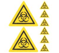 FRCOLOR 8pcs Laboratory Hazard Warning Stickers, Biosafety Risk Caution Decals, Neutral Safety Signs for Infection Warning and Health Protection