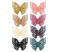 FRCOLOR 8pcs Large Butterfly Hair Claw Clips for Women Non-slip Hair Jaw Clips with Strong Hold for Weddings and Banquets Sturdy Ps Abs Material Random Color