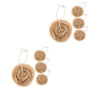 FRCOLOR 8pcs Marigold Reusable Dish Sponge Natural Loofah Sponge Dish Kitchen Cleaning Washing Scrubber