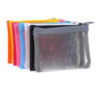 FRCOLOR 8pcs Mini Mesh Zipper Bag Small Travel Pouch Makeup Organizer for Women Lipstick Essentials Portable Storage