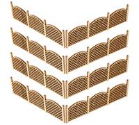 FRCOLOR 8pcs Mini Wooden Fence Smooth Surface and Realistic Appearance for Small Gardens and Craft Decoration, Coffee Colour Garden Miniature Fence Decorative Effect