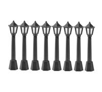 FRCOLOR 8Pcs Miniature Street Lamp Post Plastic Christmas Village Micro Landscape Lights Lightweight Mini Street Lamps Figurines for Dollhouse Pathway Decor