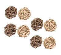 FRCOLOR 8pcs Natural Straw Teething Balls for Small Pets Rabbit Guinea Pig Hamster Chinchilla Safe Handmade Chew for Dental Care and Cage Enrichment