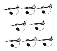 FRCOLOR 8pcs Professional Clip-on Lavalier Microphone Kit Black with Microphone for Phone and Camera, Wireless Mic Set for Teaching, Interviews, Presentations, and Guided Tours
