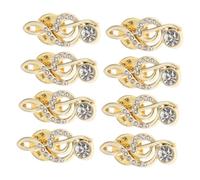 FRCOLOR 8pcs Rhinestone Music Note Lapel Pins Treble Clef Brooch Elegant Korean Style Musical Symbol Coat Brooches for Men Women Sweater Shirt Accessories