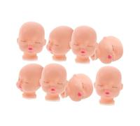 FRCOLOR 8pcs Soft Vinyl Doll Heads for DIY Craft Making Keychain Accessories Safe Material for Repainting and Repair for Handmade Dolls and Cozy Home Decor