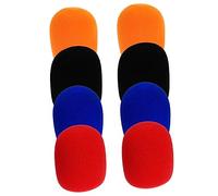 FRCOLOR 8pcs Thickened Microphone Sponge Covers Multi-color Set Red Orange Black, Handheld Mic Windscreens for Ktv Karaoke Stage Use