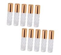 FRCOLOR 8pcs Travel Toiletries Essential Oil Roller Bottle Glass Refillable Aromatherapy Oil Dispenser Castor Roller Ball for DIY Skincare