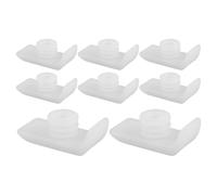 FRCOLOR 8pcs White Walking Foot Pad Replacement for Folding Walkers and Rollators, Shock-Absorbing Plastic Walker Accessories for Seniors, Easy Installation, Fit 1" Tube Diameter, Indoor