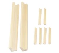 FRCOLOR 8Pcs Wooden Domino Holder Trays Multi Functional Display Base for DIY Projects Elegant Natural Design for Crafting and Organizing Dominoes and Other Items