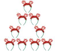 FRCOLOR 9 Pcs Christmas Cane Headband Christmas Hairbands Xmas Headbands for Women Candy Cane Holiday Headband Candy Headbands Headpiece Has s Flash Towel Child