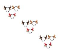 FRCOLOR 9 Pcs Horn Headband Festival Hair Hoop Ox Headband Animal Cosplay Costume Headbands Ox Headdress Embellished Headband Horn Hair Hoop Ear Headband 2021 Headbands Headwear Plush