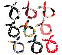 FRCOLOR 9 Pcs Leopard Print Knot Headbands for Women and Fashionable Iron Wire Hair Wraps for DIY Styling Hair Accessories with Elastic Fit Random Styles Included