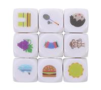 FRCOLOR 9Pcs Acrylic Storytelling Dices for Learning Dice Props for Storytelling Games Engaging Educational to Enhance Creativity and Imagination