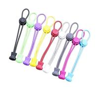 FRCOLOR 9pcs Adjustable Elastic Shoelaces with Lock Device Tieless Colorful Stretch Shoe Laces Strings for Sneakers Boots and Shoes Comfortable Fit for Adults and Seniors