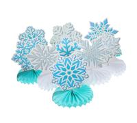 FRCOLOR 9pcs Christmas Honeycomb Centerpiece Snowflake Decorations Lightweight Xmas Party Table Adornments for Festive Layout and Photo Moments