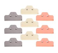 FRCOLOR 9pcs Large Crystal Art Clips Edge Holders for Embroidery and Quilt Fixing, Fabric Clamps in Pink, Grey, Beige for Craft and Food Storage Sealing
