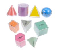 FRCOLOR 9pcs Transparent Geometric Solids for Interactive Light Table Manipulatives Visual Geometry Learning for Classroom Enhance Spatial Awareness and Problem-solving Skills