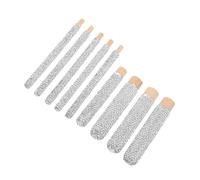 FRCOLOR 9pcs Wooden Makeup Brush Handles with Rhinestone Accents for DIY Cosmetic Brush Replacement Smooth Hand Carved Grips Stylish White for Beauty Tools