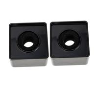 FRCOLOR Abs Microphone Logo Flag Station 2pcs Square Cube Shape for Reporters Portable Black Plastic Interview Mic Mark Holder