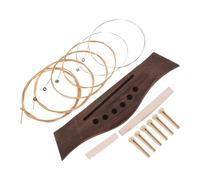 FRCOLOR Acoustic Guitar Bridge Saddle Nut with Pins Steel Strings Replacement for Folk Guitar Enhances Tonal Warmth and Resonance Lightweight Design for Practice and Live Performances