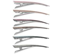 FRCOLOR Acrylic Hair Clips 6pcs Duckbill Teeth Sectioning Horn Claw Clips 5.5 Inch Shiny Styling Barrettes for Women Casual and Travel