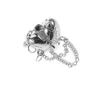 FRCOLOR Adjustable Broken Heart Open Ring Plated Metal Chain Finger Jewelry for Women Comfortable Party and Wedding Accessory Gift for Female Friends