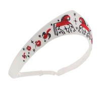 FRCOLOR Adjustable Embroidery Hairband for Women, Wide Red Boho Ethnic Headwrap with Secure Fit and Cloth Material, Vintage Russian Folk Headband for Dressy and Sporty Outfits