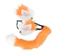 FRCOLOR Adjustable Faux Fox Ears Headband and Tail Lightweight Durable Animal Costume Props for Halloween Carnival Party Cosplay Orange White Cat Ear Hair Clip Accessories