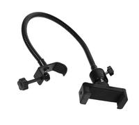 FRCOLOR Adjustable Gooseneck Phone Mount with Rotatable Head Hose Clamp Microphone Holder Stand Attachment for Music Performers Compatible with Various Mic Stands Black