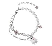 FRCOLOR Adjustable Halloween Ghost Charm Bracelet for Women Alloy Punk Wristband with Luminous Spooky Design Jewelry for Parties Daily Wear and Halloween Events