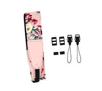 FRCOLOR Adjustable Nylon Ukulele Strap with Hook, Hawaiian Style Shoulder Belt for Ukulele, Pink Flower Pattern, Instrument Accessory Suitable for Folk and World Music Random Style