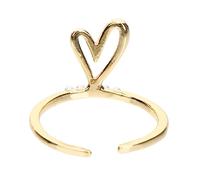 FRCOLOR Adjustable Pearl Heart Ring for Women Open Design Aesthetic Jewelry Comfortable Fit for All Finger Elegant Fashion Accessory to Elevate Your Style