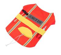 FRCOLOR Adjustable Puppy Engineer Outfit with Tools for Dogs Orange Polyester Construction Worker Costume Festive Party Design for Holiday Gatherings and Everyday Wear