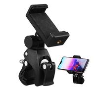 FRCOLOR Adjustable Rotating Mic Stand Phone Holder Clip for Music Performers Clamp Fits Various Phones Secure Grip with Multi-angle Viewing for Recording Studio and Live Shows