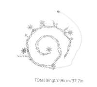 FRCOLOR Adjustable Women's Waist Chain Belt with Sunflower and Moon Charms Elegant Metal Body Chain Jewelry for Dresses Jeans and Party Outfits Lightweight Silver Waist Accessory