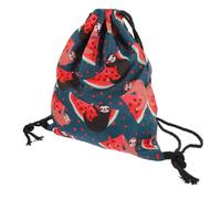 FRCOLOR Adorable Sloth Watermelon Pattern Drawstring Backpack Capacity Storage Pouch for Practical Easy to Clean for Books Clothes More