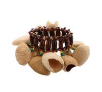 FRCOLOR African Nutshell Handbell Bracelet Unique Instrument with Distinctive Sound Black Nut Shell Musical Accessory for Musicians and Beginners