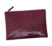 FRCOLOR Alligator Pattern PU Clutch Bag for Women Fashionable Envelope Purse Durable Lightweight Handbag for Party and Shopping Wine Red Wristlet Style