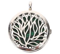 FRCOLOR Alloy Tree of Life Pendant Charm Hollowed Dangle Jewelry Making Supply with Synthetic Peacock Gemstone DIY Crafting Accessory for Necklace and Bracelet