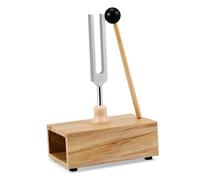 FRCOLOR Aluminum Alloy Tuning Fork with Wooden Resonator Box and Mallet Accurate Pitch Sound Healing Instrument for Yoga Meditation Musical Tuning and Hearing Testing
