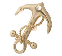 FRCOLOR Anchor Brass Cabinet Pull Handle, Antique Finish Golden Knob | Nautical Sea Theme Style, Aged Patina Effect, Easy Installation, for Bathroom and Bedroom Cabinets