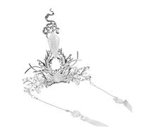 FRCOLOR Ancient Style Hanfu Hair Crown Men's Traditional Chinese Hairpin with Detachable Long Ribbons for Festivals