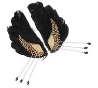 FRCOLOR Angel Wing Plume Hair Clips for Women and Tassel Hairpin Accessories for Weddings Halloween Christmas Birthday Parties Reusable Alloy Design for Thin Hair