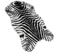FRCOLOR Animal-print Zebra Rug Floor Mat Fish Shape Comfortable and Decorative for Kitchen and Bathroom Floors