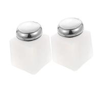 FRCOLOR Anti-static Alcohol Pump Bottles 2pcs 100ml Plastic Press Dispensers with Sealing Lid for Precise Isopropyl Alcohol and Nail Polish Remover Application in Beauty Care