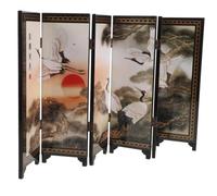 FRCOLOR Antique Style Small Folding Screen Divider Chinese Lacquer Desktop Partition for Living Room and Study Decor Multipurpose Vintage Panel with Artistic Charm Elegant Home Ornament