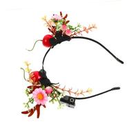 FRCOLOR Antler Headband LED Headband Christmas Hair Accessories Flower Berries Design Luminous Reindeer Horn Plastic Illuminated Headpiece for Party Masquerade Stage