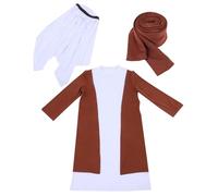 FRCOLOR Arabic Shepherd Costume Complete for Easter Halloween Cosplay S Joseph Arab Prince Outfit for Theatrical Performances and Themed Parties Middle Eastern Religious Fancy Dress