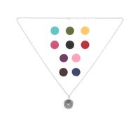 FRCOLOR Aromatherapy Diffuser Necklace Locket Stainless Steel, Essential Oil Diffuser Pendant Jewelry with 10 Pads for Women, Daily Wear and Outdoor Adventures